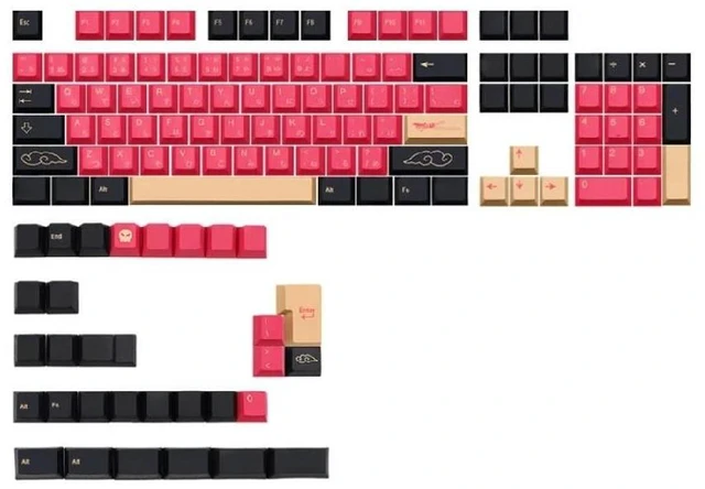 Main image of 129pcs Japanese English Keycaps Dye-Subbed