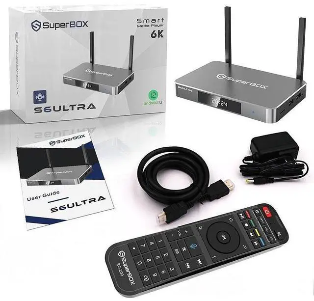 Main image of (Latest) 2025 S6 ULTRA Smart TV Box, Android 12.0 Operate System, 4GB RAM, 128GB Storage, 6K HD, Built-in Voice Control, Android Box, Versatile Streaming Media Player