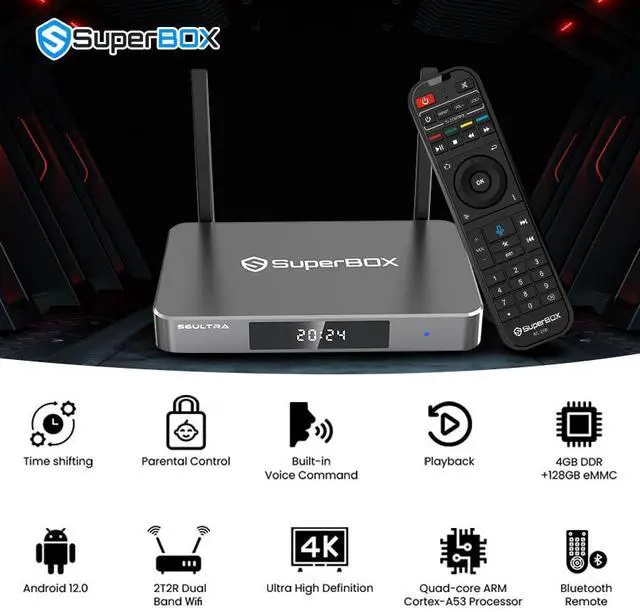 Alt view image 6 of 7 - Superbox Premium Edition S6 Ultra - Android 12, 4GB RAM, 128GB Storage, 6K Media Player with Voice Control, Timeshift Function, Parental Control, Smart Android TV Box