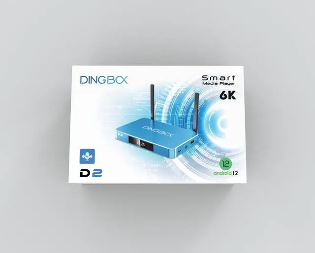 Alt view image 7 of 7 - Newest DINGBOX D2 Smart TV Box, Android 12.0 Operate System, 4GB RAM, 64GB Storage, 6K HD, Built-in Voice Control, Versatile Streaming Media Player