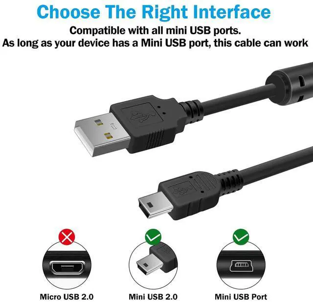 Alt view image 2 of 7 - DIXSG Mini USB Cable Type A to Mini B Charger Cord for PS3 Controller,MP3 Players,Dash Cam, Digital Camera, Compatible with GoPro Hero 3+ Hero4,Garmin Nuvi, 5ft