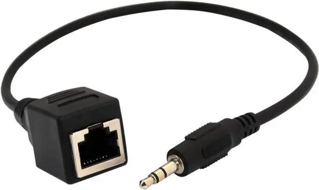 Main image of DIXSG 3.5mm 1/8" Male Jack Audio Socket to RJ45 Ethernet LAN Network Cable for VOD KTV Touch Devices 1ft