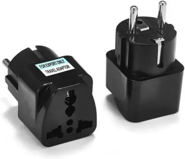 Main image of DIXSG (2 Pack) Germany France Europe Travel Power Adapter, Universal AU UK US to EU Europe Plug AC 250V European Schuko Type E F Outlet