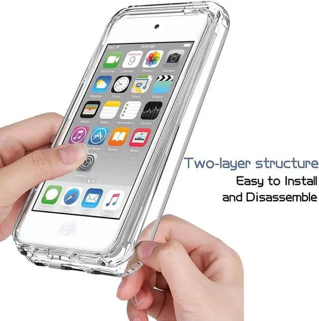 Alt view image 4 of 7 - DIXSG Clear iPod Touch 7th Generation Case Heavy Duty Full Body Rugged Slim Fit Shockproof Cover for iPod Touch 5/6/7th Generation