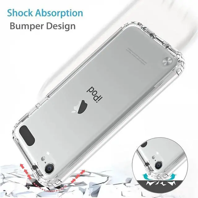 Alt view image 6 of 7 - DIXSG Clear iPod Touch 7th Generation Case Heavy Duty Full Body Rugged Slim Fit Shockproof Cover for iPod Touch 5/6/7th Generation