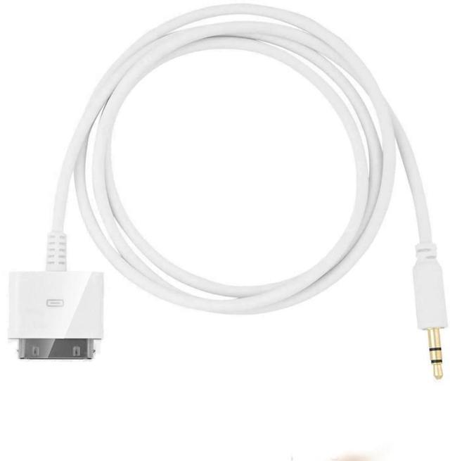 Main image of DIXSG 30pin Dock Connector to 3.5mm Jack Line Out Aux Cable Compatible for Old iOS Pod Pad Phone,White,5ft