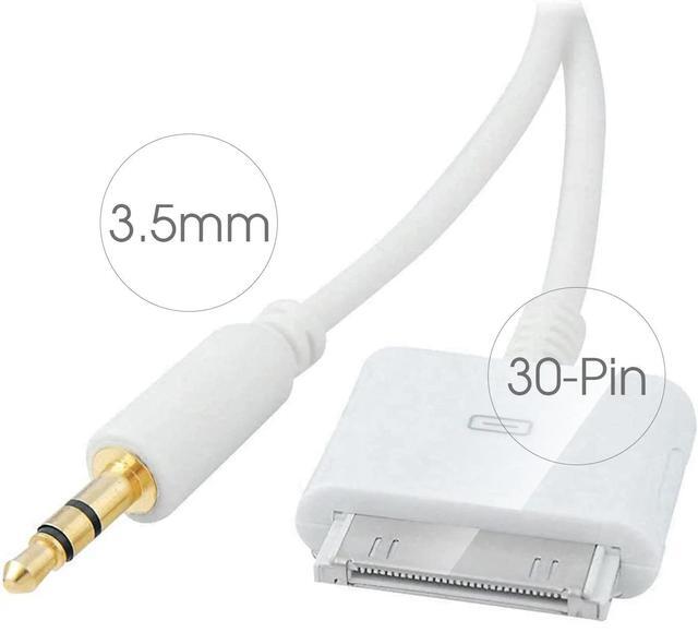 Alt view image 2 of 7 - DIXSG 30pin Dock Connector to 3.5mm Jack Line Out Aux Cable Compatible for Old iOS Pod Pad Phone,White,5ft
