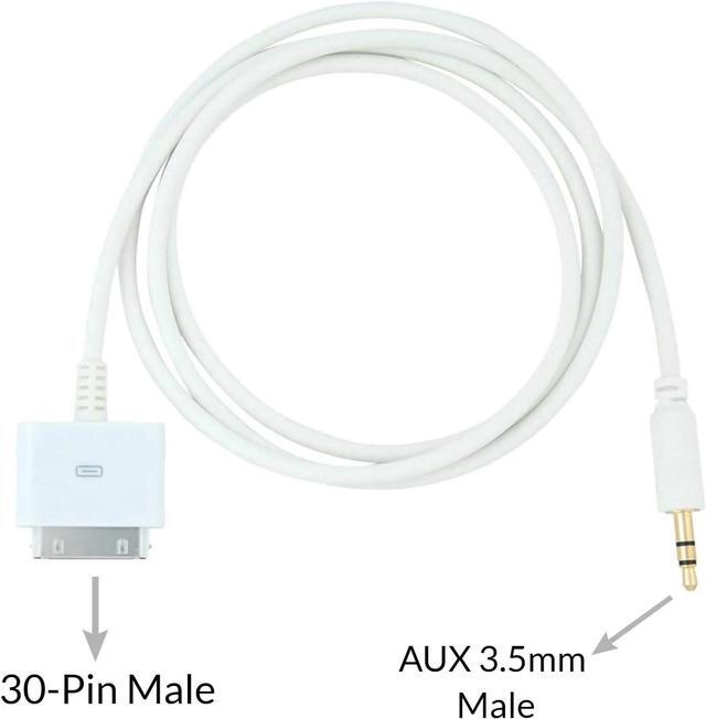 Alt view image 6 of 7 - DIXSG 30pin Dock Connector to 3.5mm Jack Line Out Aux Cable Compatible for Old iOS Pod Pad Phone,White,5ft