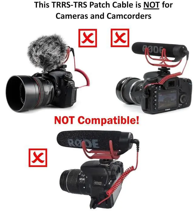 Alt view image 4 of 7 - DIXSG 3.5mm TRS to TRRS Microphone Patch Cable Mic Cord Compatible with iP, Phone, Smartphone, Tablets for Rode SC7, VideoMic, VideoMicro Go, BOYA & Other External Mic