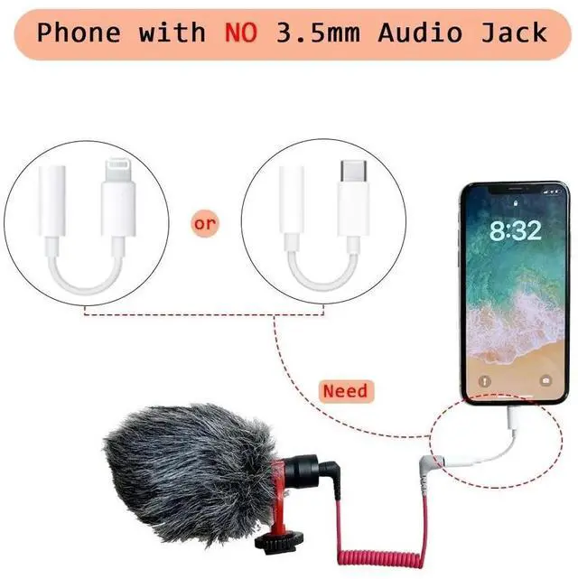 Alt view image 7 of 7 - DIXSG 3.5mm TRS to TRRS Microphone Patch Cable Mic Cord Compatible with iP, Phone, Smartphone, Tablets for Rode SC7, VideoMic, VideoMicro Go, BOYA & Other External Mic