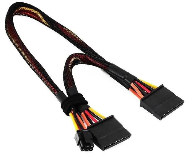 Main image of DIXSG SATA 15 Pin x2 to Mini 6 Pin ATX Cord Compatible with Inspiron 3653 3650 HDD SATA Power Cable 12inch/30cm
