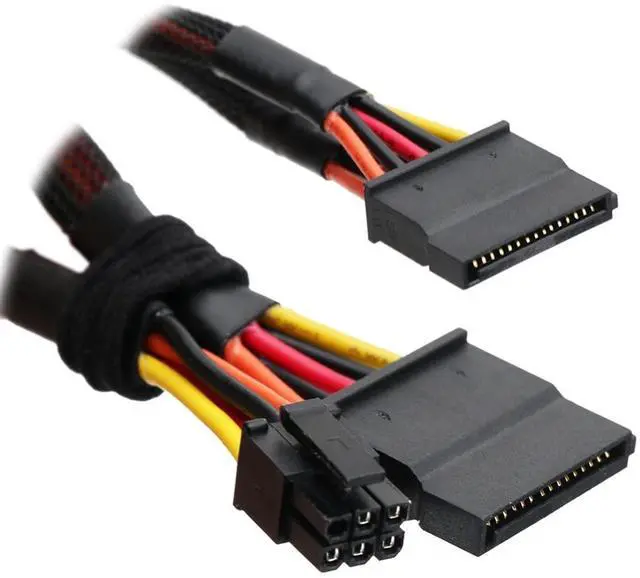 Alt view image 2 of 7 - DIXSG SATA 15 Pin x2 to Mini 6 Pin ATX Cord Compatible with Inspiron 3653 3650 HDD SATA Power Cable 12inch/30cm