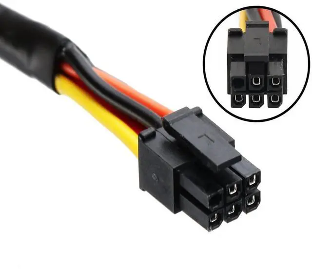 Alt view image 3 of 7 - DIXSG SATA 15 Pin x2 to Mini 6 Pin ATX Cord Compatible with Inspiron 3653 3650 HDD SATA Power Cable 12inch/30cm