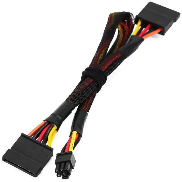 Alt view image 6 of 7 - DIXSG SATA 15 Pin x2 to Mini 6 Pin ATX Cord Compatible with Inspiron 3653 3650 HDD SATA Power Cable 12inch/30cm