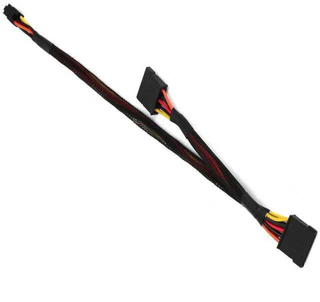 Alt view image 7 of 7 - DIXSG SATA 15 Pin x2 to Mini 6 Pin ATX Cord Compatible with Inspiron 3653 3650 HDD SATA Power Cable 12inch/30cm