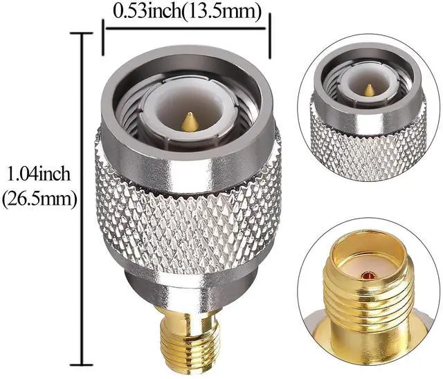 Alt view image 2 of 7 - DIXSG SMA Female to TNC Male Coax Connector TNC to SMA Coaxial Adapter 2pcs