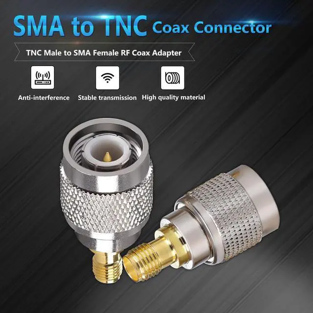 Alt view image 6 of 7 - DIXSG SMA Female to TNC Male Coax Connector TNC to SMA Coaxial Adapter 2pcs