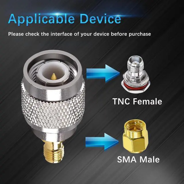 Alt view image 7 of 7 - DIXSG SMA Female to TNC Male Coax Connector TNC to SMA Coaxial Adapter 2pcs