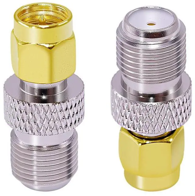 Alt view image 2 of 6 - DIXSG 2PCS SMA Male to F Female Coaxial Adapter RF Coax Connector F Type to SMA Antenna Adapter