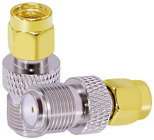 Main image of DIXSG 2PCS SMA Male to F Female Coaxial Adapter RF Coax Connector F Type to SMA Antenna Adapter