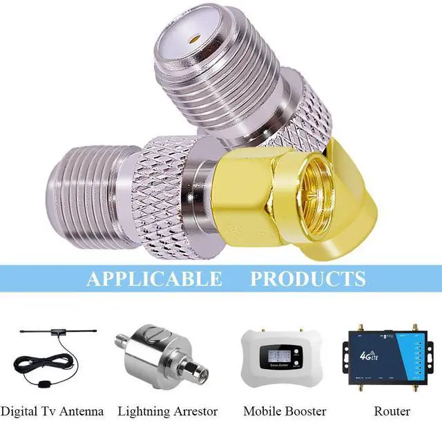 Alt view image 6 of 6 - DIXSG 2PCS SMA Male to F Female Coaxial Adapter RF Coax Connector F Type to SMA Antenna Adapter