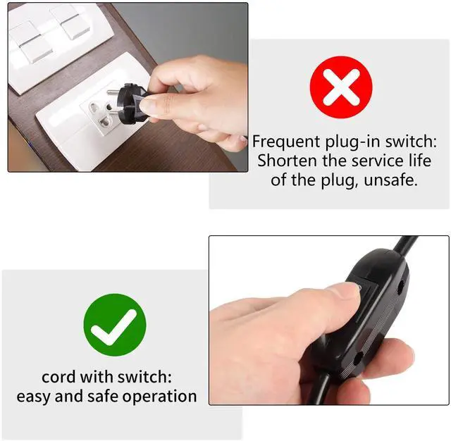 Alt view image 2 of 7 - DIXSG PDU UPS Power Cord Cable 18AWG IEC 320 C14 to C13 with On/Off Switch Style Computer Power Extension Cable 1ft