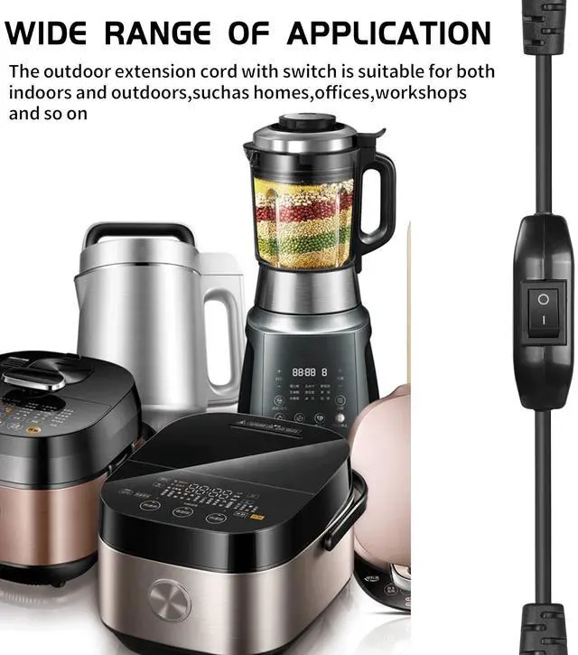 Alt view image 3 of 7 - DIXSG PDU UPS Power Cord Cable 18AWG IEC 320 C14 to C13 with On/Off Switch Style Computer Power Extension Cable 1ft