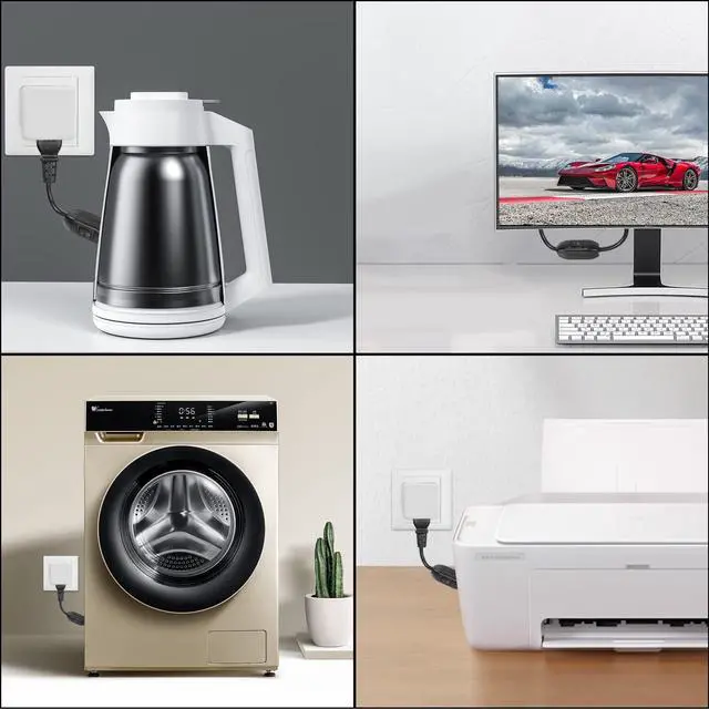 Alt view image 6 of 7 - DIXSG PDU UPS Power Cord Cable 18AWG IEC 320 C14 to C13 with On/Off Switch Style Computer Power Extension Cable 1ft