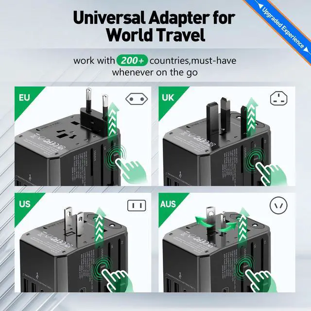 Alt view image 2 of 7 - Universal Travel Adapter International Plug Adapter for Worldwide Travel