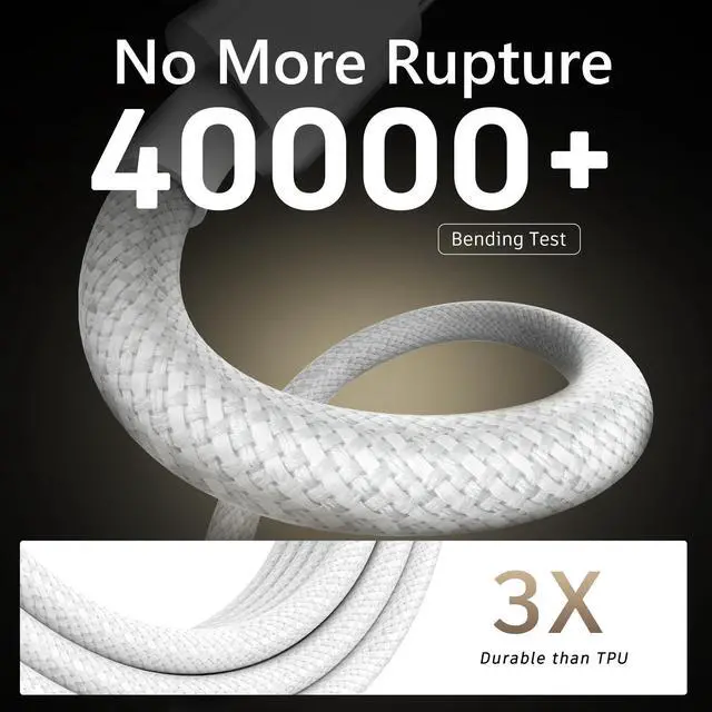 Alt view image 4 of 7 - DIXSG Charger Cable,3FT Braided USB-C to USB-C Fast Charging Cord,60W Type-C USBC Cable for Phone 17/17 Pro Max/17 Air, Pad Pro/Air, MacBook