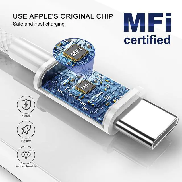 Alt view image 3 of 7 - DIXSG Charger Cable,3FT Braided USB-C to USB-C Fast Charging Cord,60W Type-C USBC Cable for Phone 17/17 Pro Max/17 Air, Pad Pro/Air, MacBook