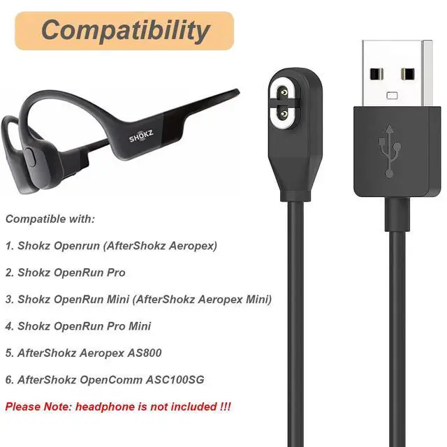 Alt view image 2 of 6 - DIXSG Charging Cable for Shokz Openrun Pro Mini, Aftershokz Aeropex & Opencomm, Magnetic Charger for Shokz Bone Conduction Headphones (3.3ft/1m)