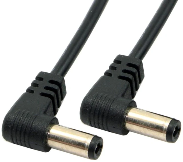 Main image of DIXSG DC Power 5.5 x 2.1mm / 2.5mm Male to 5.5 2.1/2.5mm Male Plug Cable Right Angled 90 Degree 1.6FT