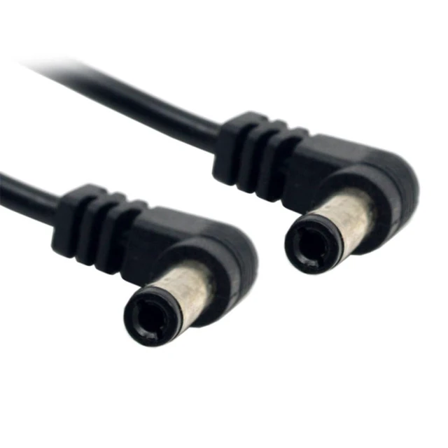 Alt view image 5 of 6 - DIXSG DC Power 5.5 x 2.1mm / 2.5mm Male to 5.5 2.1/2.5mm Male Plug Cable Right Angled 90 Degree 1.6FT