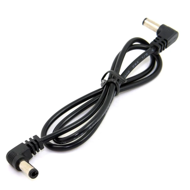 Alt view image 2 of 6 - DIXSG DC Power 5.5 x 2.1mm / 2.5mm Male to 5.5 2.1/2.5mm Male Plug Cable Right Angled 90 Degree 1.6FT
