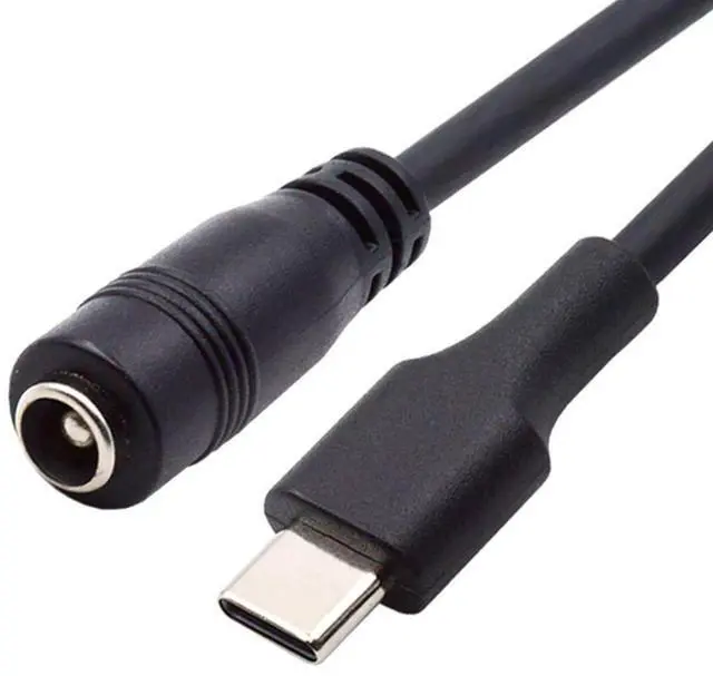 Alt view image 7 of 7 - DIXSG USB 3.1 Type C USB-C to DC 5V 5.5 * 2.5mm Power Jack Extension Charge Cable for Macbook Cell Phone Tablet 0.6ft