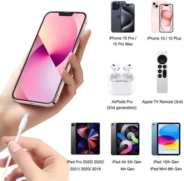 Alt view image 3 of 6 - DIXSG Car Carplay Cable for Phone 16, USB A to USB C Cable for Phone 16 15 Pro Max 15 Plus for Carplay USB C Cord, TV 4K Remote (3rd Gen) Cable Pad Pro/Pad Air/AirPods Pro(2nd gen), Car Charger Cord