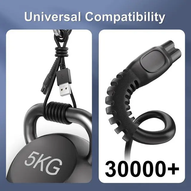 Alt view image 5 of 6 - DIXSG Charger Cord Compatible for Phlips Norelco Shaver 2400, 3600, 7000, 5000, 3000, 2000 Series, OneBlade QP2724 QP1924 MG5910 X3001 QP2834 MG7910 MG9510 HQ87 USB Power Cable