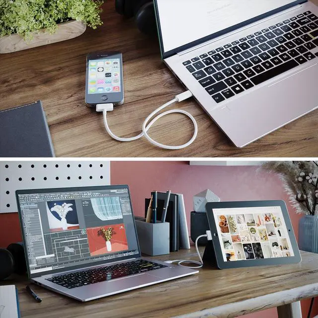 Alt view image 5 of 6 - DIXSG USB C to 30 Pin Data Cable,Type-C to 30-Pin Sync Adapter and Charger Cable Compatible for Old iOS phone 3ft/1m