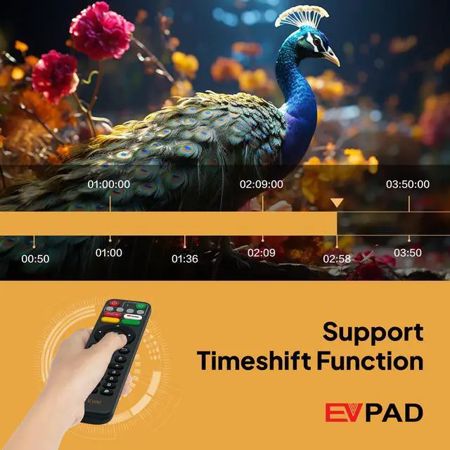 Alt view image 5 of 14 - EVPAD11P Android TV Box  4GB RAM 64GB Storage, 8K UHD Output, Wi-Fi 6, Gigabit LAN, Voice Remote  2025 Global Version