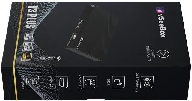 Alt view image 3 of 12 - VseeBOX V3 Plus Version Voice Control, 8K HDMI&Ethernet Cable, Android 11, 4GB RAM, 64GB Storage , (Easy Setup, Lifetime Tech Support)