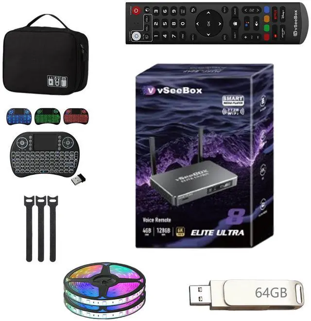 Main image of vSeeBox elite Ultra 2025 Smart Android Media Hub with WiFi 6, 4GB RAM & 64GB Storage,Includes 5 free gifts