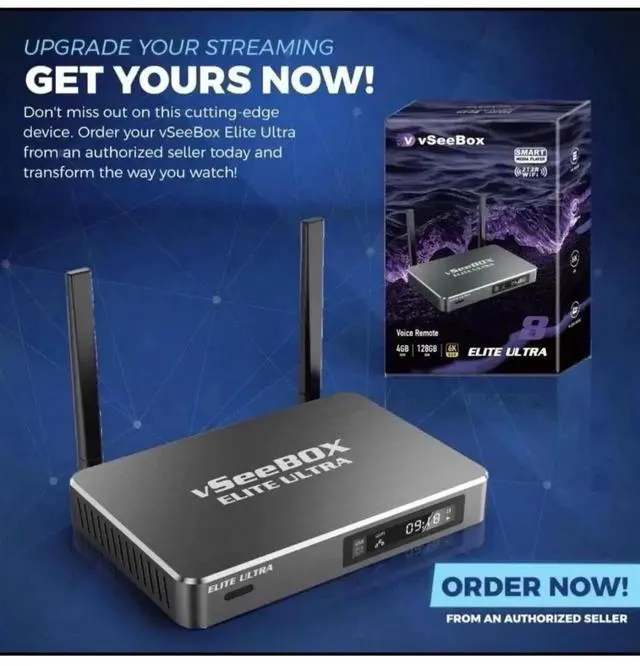 Alt view image 4 of 5 - vSeeBox elite Ultra 2025 Smart Android Media Hub with WiFi 6, 4GB RAM & 64GB Storage,Includes 5 free gifts