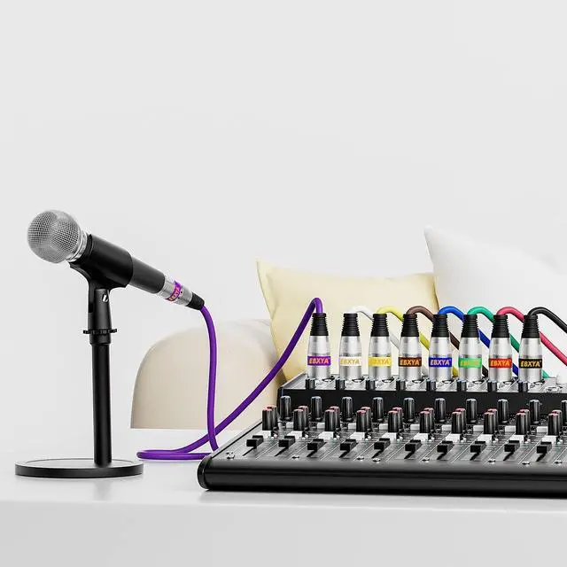 Alt view image 5 of 7 - EBXYA  25 ft XLR Cable Set - Balanced 3-Pin Microphone Cables with Color-Coded Connectors - Durable Metal Ends, Easy Clean PE Jacket, Anti-Interference Shielding for Audio Mixers and Speaker Syst 10PC