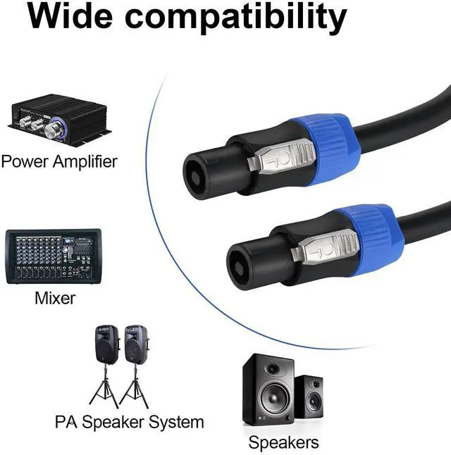 Alt view image 2 of 6 - EBXYA 3 Feet Speakon Speaker Cable 12 Gauge(AWG) - Premium Speakon to Speakon Audio Cable Cord with NL4FX (NL4FC) Connector - 4 Conductor