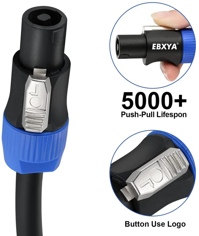 Alt view image 3 of 7 - Speaker Cable 2 Conductor 6 Feet - Premium Speakon Audio Cable NL4FX Connector, 12 Gauge(AWG)