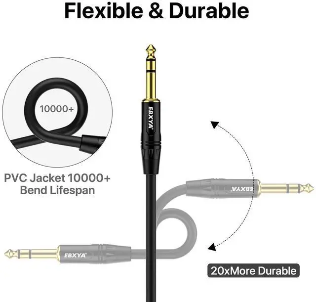 Alt view image 3 of 7 - EBXYA XLR Female to 1/4 Inch TRS - Balanced XLR Microphone Cable to 6.35mm Jack Lead, 3 Feet 2 Pack,XLR to 6.35mm Jack Cable
