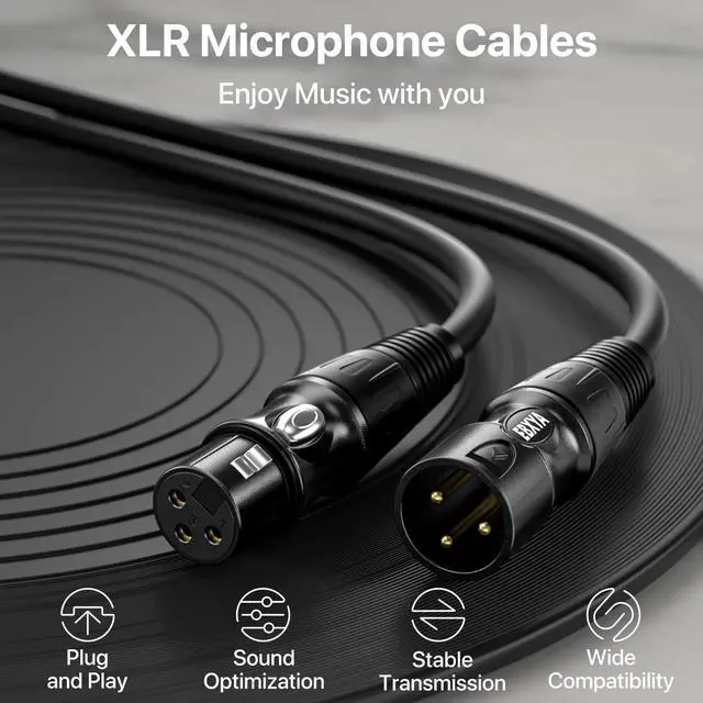 Alt view image 5 of 6 - EBXYA XLR Cables 2ft 10 Pack - 3 Pins Balanced XLR Microphone Cable Male to Female Suitable for Audio Mixer, Speaker Systems, Radio Station