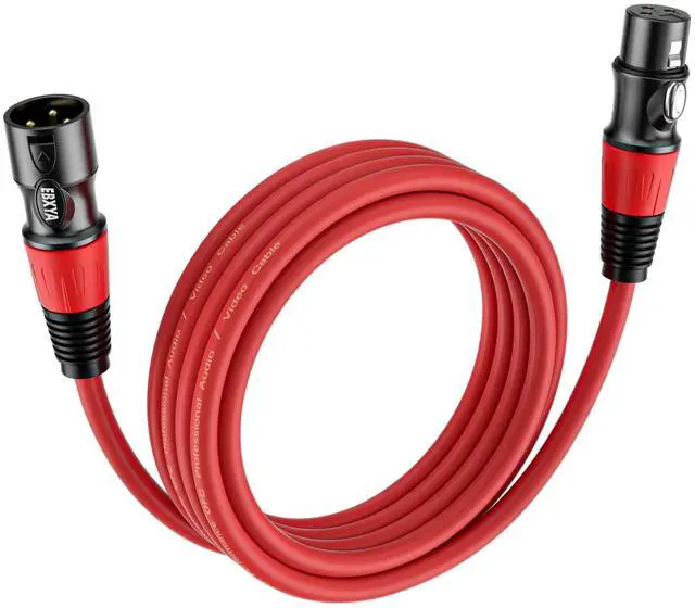 Main image of EBXYA XLR Cables 10 ft - Premium Balanced Microphone Cable with 3-Pin XLR Male to Female Cable, Red