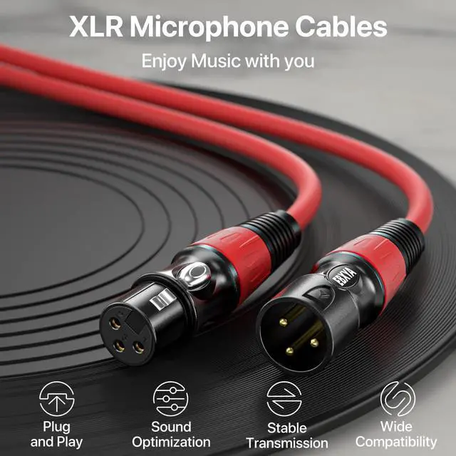 Alt view image 2 of 6 - EBXYA XLR Cable 20ft 4 Pack - Mic Cables Balanced DMX Cable Male to Female Suitable for Microphones, Radio Station, Stage Lighting For vlog (video blog)